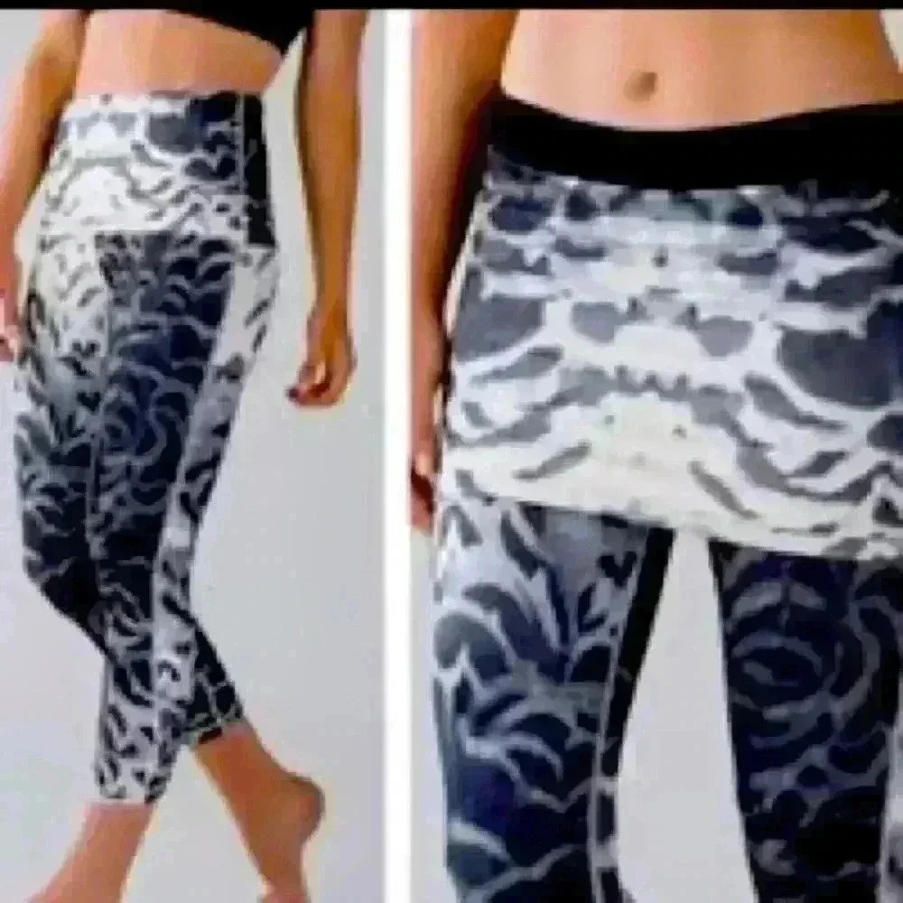 Lululemon Wunder Under Pant*SE Dance Pretty Plume Angel Wing Black Size 4